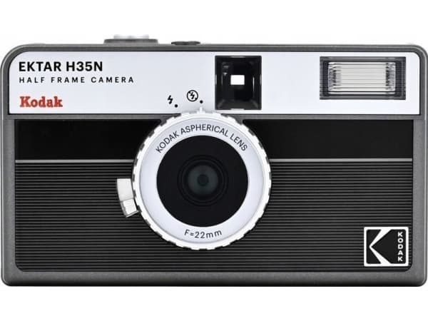 Kodak digitalkamera KODAK EKTAR H35N analogt kamera for 35 mm film halvramme 2 bilderamme / svart og grå