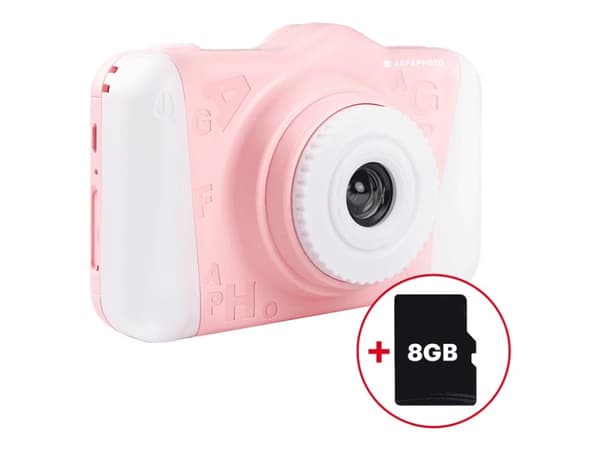 AgfaPhoto Realikids Cam 2 - Digitaalinen kamera - kompakti - 12.0 MP - 720p - vaaleanpunainen väri Vaaleanpunainen