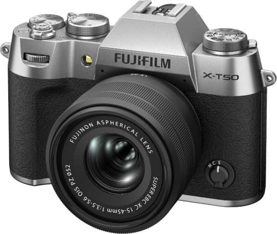 Fujifilm X -T50 + XC 15-45mm, 40,2 MP, 7728 x 5152 pixlar, X-Trans CMOS 5 HR, 6.2K, Pekskärm, Silver