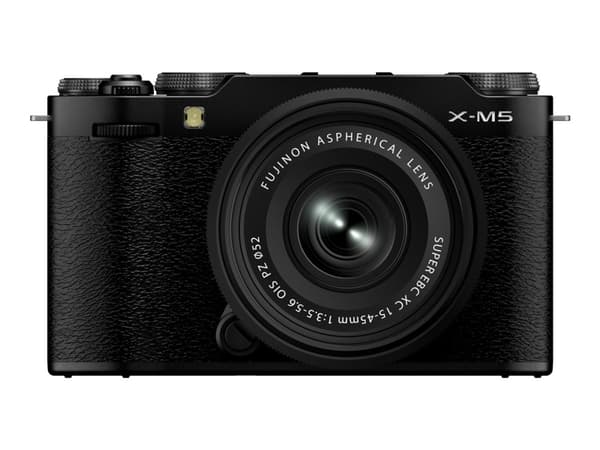 Fujifilm X Series X-M5 - Digitalkamera - spegellöst - 26.1 MP - APS-C - 6.2K / 29.97 fps XC 15-45 mm OIS PZ-lins - Wi-Fi, Bluetooth - svart