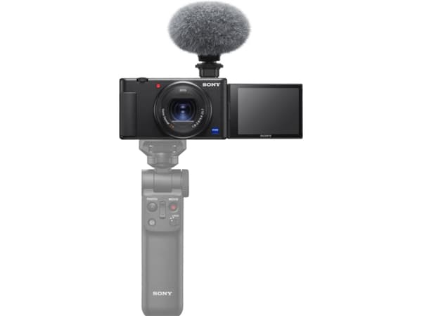Sony VLOGCAM ZV-1A - Digitalkamera - kompakt - 20.1 MP - 4 K / 30 fps - 2.7x optisk zoom - ZEISS - Wi-Fi, Bluetooth - svart