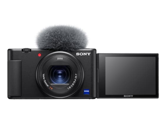 Sony VLOGCAM ZV-1A - Digitalkamera - kompakt - 20.1 MP - 4 K / 30 fps - 2.7x optisk zoom - ZEISS - Wi-Fi, Bluetooth - svart