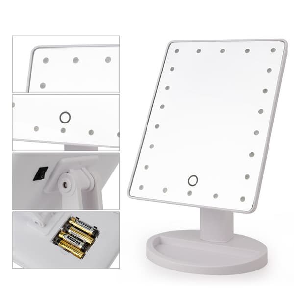 Sminkspegel med LED-lampor - Vit