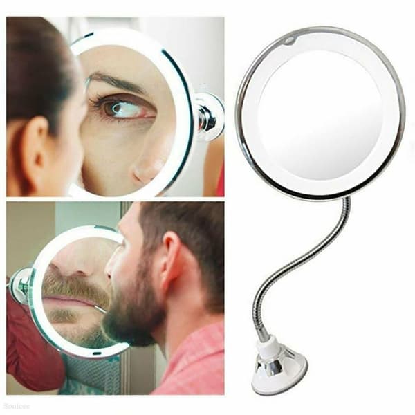 UNIQ Flex Spegel med LED-ljus och 10x förstoring | My Flexible Mirror