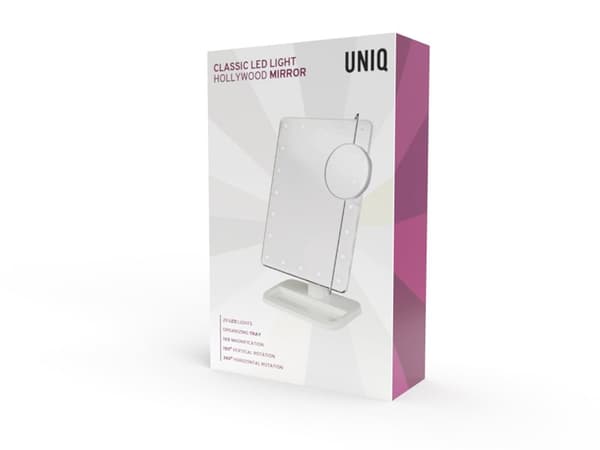 UNIQ Hollywood Makeup Spegel med LED-ljus - Vit