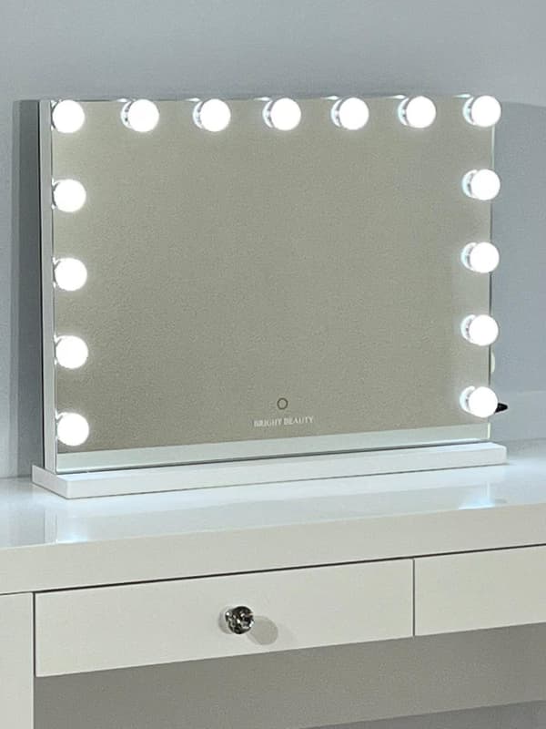 Bright Beauty Vanity Namira - make up spejl med belysning - hollywood spejl - schminke spejl med lys - hvid - dæmpbar med tre lystilstande