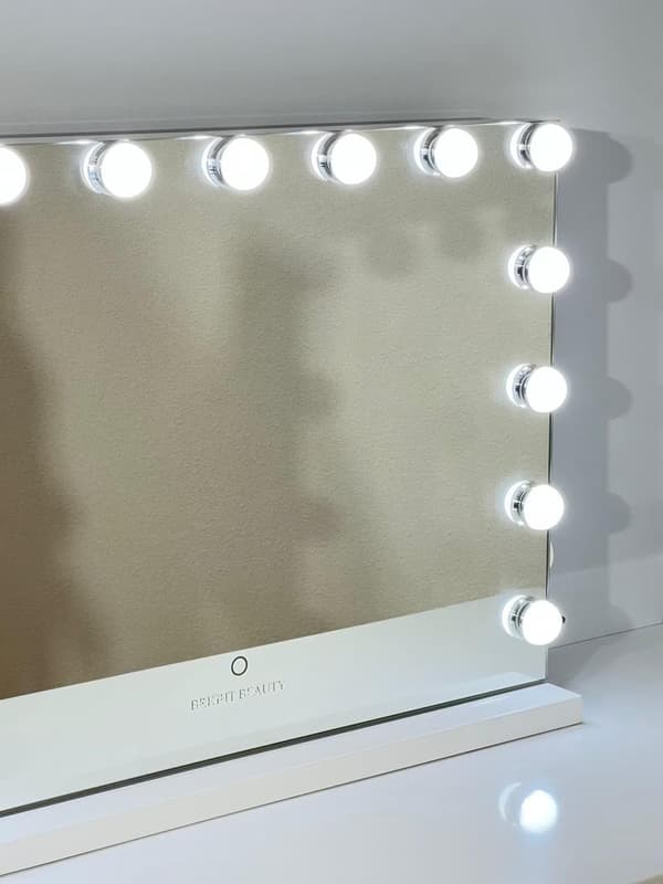 Bright Beauty Vanity Namira - make up spejl med belysning - hollywood spejl - schminke spejl med lys - hvid - dæmpbar med tre lystilstande