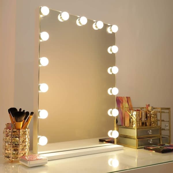 Bright Beauty Vanity Namira - sminkspegel med belysning - hollywoodspegel - make up spegel - vit - dimbar med tre ljuslägen