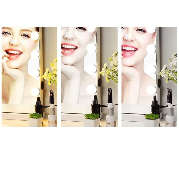 Bright Beauty Vanity Namira - sminkspegel med belysning - hollywoodspegel - make up spegel - vit - dimbar med tre ljuslägen