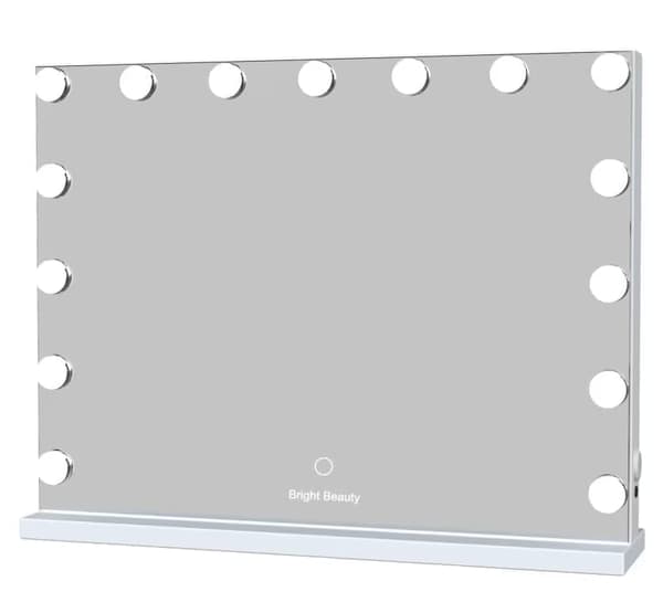 Bright Beauty Vanity Namira - sminkspegel med belysning - hollywoodspegel - make up spegel - vit - dimbar med tre ljuslägen Bright Beauty Vanity Namira - sminkspegel med belysning - hollywoodspegel - make up spegel - vit - dimbar med tre ljuslägen