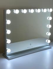 Bright Beauty Vanity Namira - make up spejl med belysning - hollywood spejl - schminke spejl med lys - sølv - dæmpbar med tre l