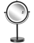 Pikkukuva 5 / 9: Meikkipeili LED-valoilla musta metallia 33 x 17 x 12 cm kääntyvä moderni tyyli