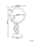 Pikkukuva 3 / 9: Meikkipeili hopeinen LED-valolla metallinen 18 cm moderni tyyli