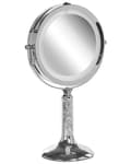 Pikkukuva 6 / 9: Meikkipeili hopeinen LED-valolla metallinen 18 cm moderni tyyli