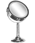 Pikkukuva 7 / 9: Meikkipeili hopeinen LED-valolla metallinen 18 cm moderni tyyli
