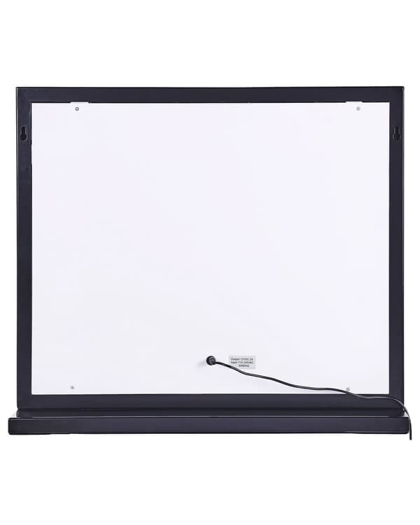 Sminkespejl med LED Sort Metal 50 x 60 cm Rektangulært Toiletbord