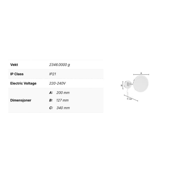 Smedbo Outline FK486EP Sminkespeil 7x LED Krom