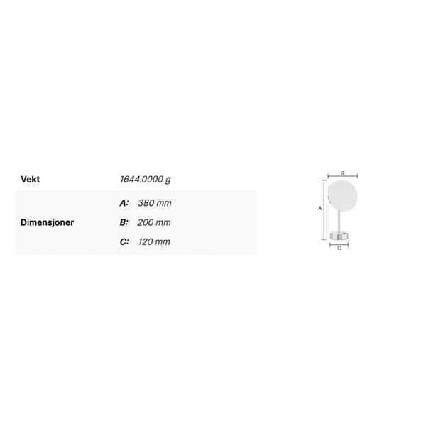 Smedbo Outline FK484 Sminkespeil 5x LED
