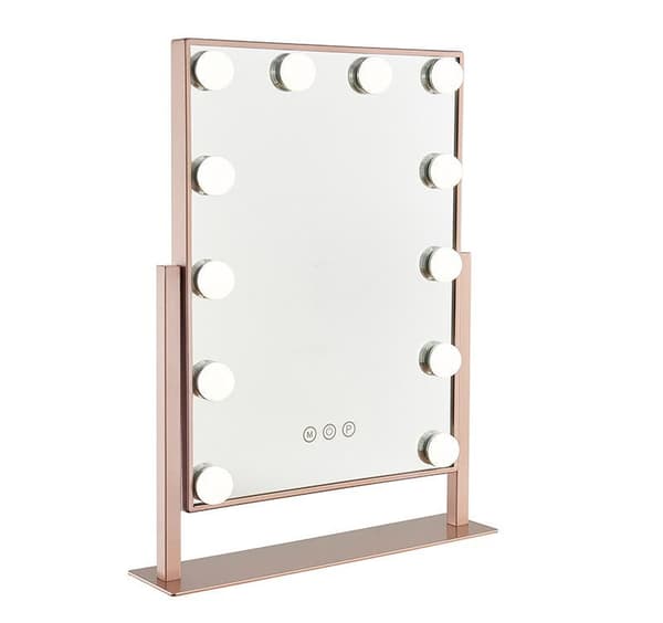 Bright Beauty Vanity Nina - hollywood peili - meikkipeili - peili valaistus - ruusukulta - kolmella valaistusmoodilla