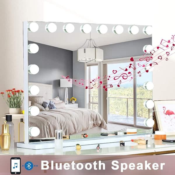 Bluetooth Hollywood -peili valaistuksella, 15 himmennettävää LED-lamppua