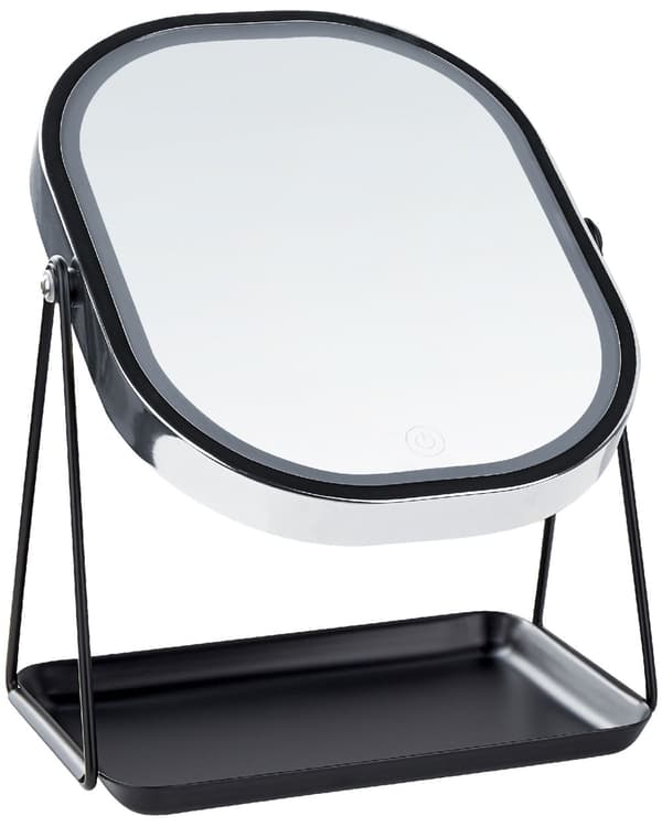Oplyst Makeup Spejl Sølv Metal 20 x 22 cm Toiletbord LED Spejl Dekorativ
