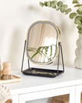Miniatyrbillede 4 af 9: Oplyst Makeup Spejl Sølv Metal 20 x 22 cm Toiletbord LED Spejl Dekorativ