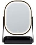 Miniatyrbillede 5 af 9: Oplyst Makeup Spejl Sølv Metal 20 x 22 cm Toiletbord LED Spejl Dekorativ
