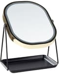 Miniatyrbillede 7 af 9: Oplyst Makeup Spejl Sølv Metal 20 x 22 cm Toiletbord LED Spejl Dekorativ