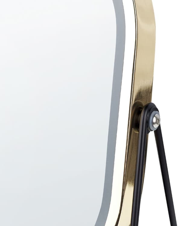 Oplyst Makeup Spejl Sølv Metal 20 x 22 cm Toiletbord LED Spejl Dekorativ