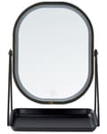 Miniatyrbillede 1 af 9: Oplyst Makeup Spejl Sølv Metal 20 x 22 cm Toiletbord LED Spejl Dekorativ