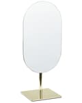 Miniatyrbillede 4 af 5: Makeup Spejl Glas Guld Metal 16 x 37 cm Kosmetikspejl i Oval Form Spejl til Sminkebord Design til Pigeværelse Sminkespejl