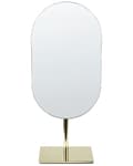 Miniatyrbillede 1 af 5: Makeup Spejl Glas Guld Metal 16 x 37 cm Kosmetikspejl i Oval Form Spejl til Sminkebord Design til Pigeværelse Sminkespejl