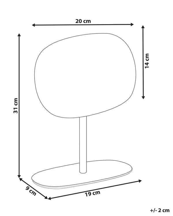Meikkipeili kulta 20 x 31 x 20 cm metalli lasi suorakulmainen säädettävä moderni glamour