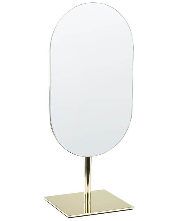 Sminkespeil Gull Metall 16 x 37 cm Sminkebordspeil Dekorativt speil
