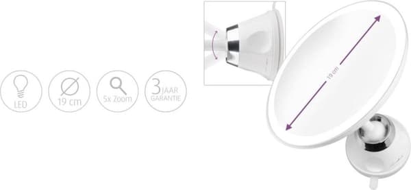 Medisana CM 850 sminkspegel Sugkopp Rund Vit