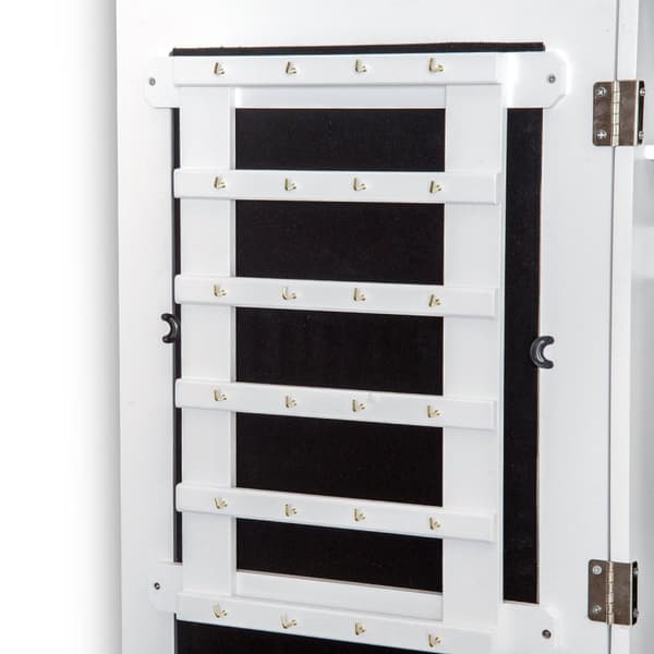 Rootz Smykkespejl - Smykkeskab - Vægspejl - 2 I 1 - Hvid - Opbevaringsplads - Smykker - 37 x 9,5 x 112 cm