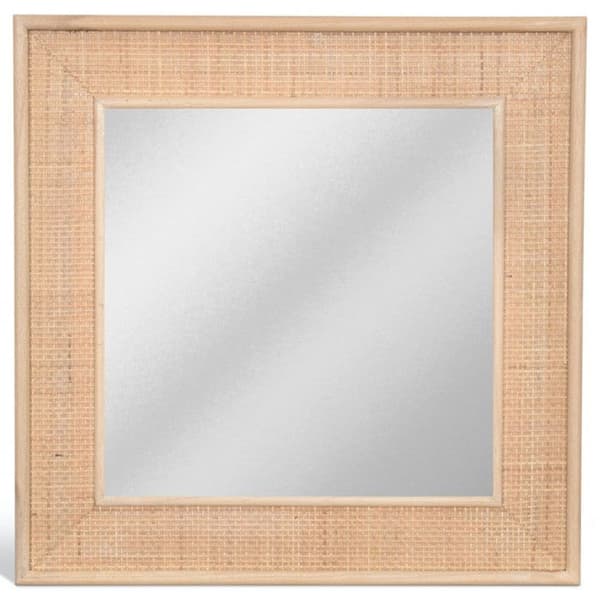 Naturlig vävd rotting väggspegel Cannage "Square" Opjet