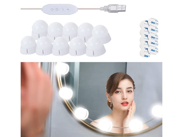Sminkbordsljus med 10 LED-lampor