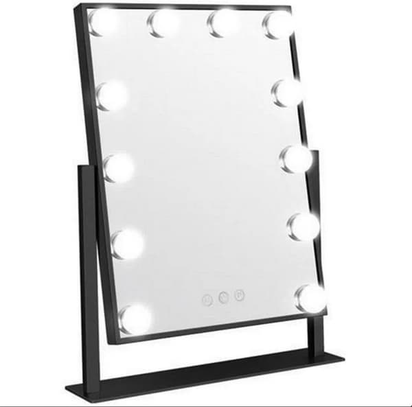 UNIQ New York Mega - Sminkspegel med 12 LED-lampor - Svart UNIQ New York Mega - Sminkspegel med 12 LED-lampor - Svart