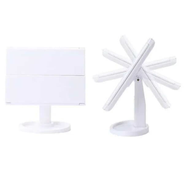 LED -sminke speil med belysning - Tri Fold Make Up Mirror White