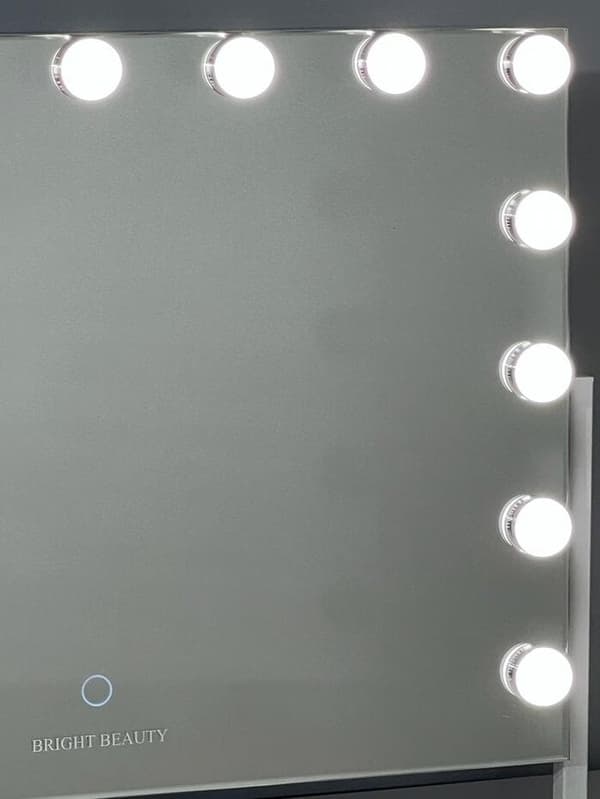 Bright Beauty Vanity Namira - make up spejl med belysning - hollywood spejl - schminke spejl med lys - hvid - dæmpbar med tre lystilstande - roterbar