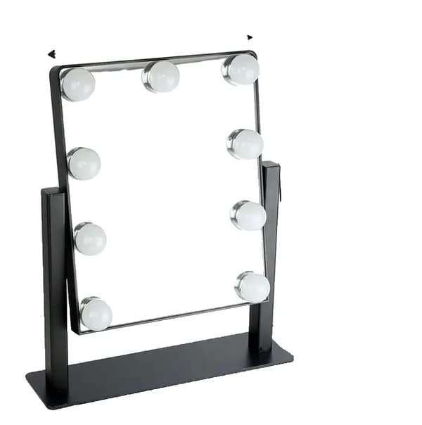 Sminkbordsspegel, Ljus med 3 Färglägen, Förstoring, 58x44cm Svart, 220-240V