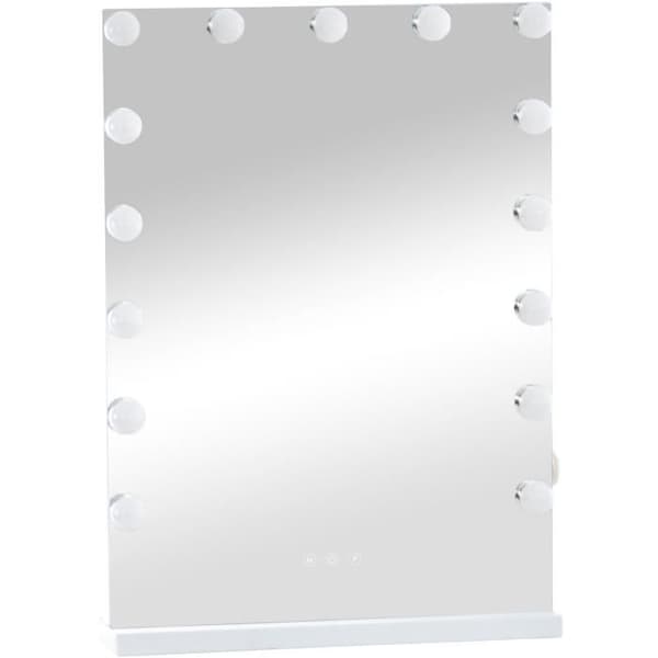 Murrieta LED Makeup Mirror - CLP - 15 LED-lampor - Justering av ljusstyrka - USB-port - Vit