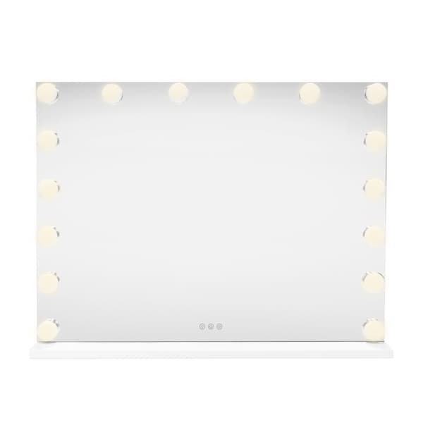 Upplyst Spegel Hollywood Spegel LED Vanity Sminkbord Vägg Pekskärm Dimbar Bluetooth Högtalare 2 Laddningsportar USB-A & USB-C Förstoringsspegel