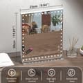 Miniatyrbild 3 av 6: FENCHILIN Hollywood sminkspegel med belysning Bluetooth högtalare Spegel bordsskiva Vit 25 x 30 cm spegel med lampor