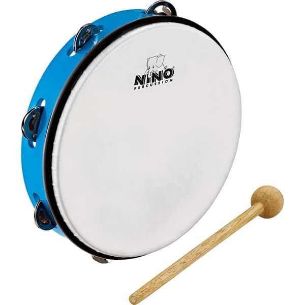 10" ABS tamburin med blå jinglar - NINO24SB