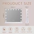 Miniatyrbild 10 av 10: 58cm x 46cm Hollywood stil sminkspegel med ljus, USB-laddningsport, Bluetooth-högtalare, smart touch-omkopplare