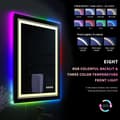 Miniatyrbild 6 av 11: 70x90cm 60W rektangulär väggmonterad badrumsspegel med flerfärgad RGB LED-ljus, vattentät och anti-dimma sminkspegel