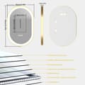 Miniatyrbild 6 av 6: 50x80cm 30W oval badrumsspegel med guldram och LED-belysning, dimbar anti-dimma smart sminkspegel