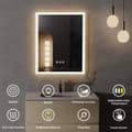 Miniatyrbild 5 av 9: 16x20 tum LED-belyst badrumsspegel med anti-dimfunktion, väggmonterad sminkspegel med smart touch-knapp, minnesfunktion